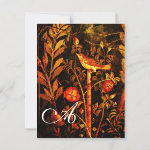 Invitación RUCIO CON MONOGRAMA DE ROSAS, Rojo Negro Amarillo