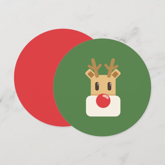 Invitación Rudolph el reno de la nariz roja (Anverso / Reverso)