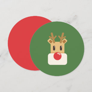 Invitación Rudolph el reno de la nariz roja