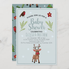 Invitación Rudolph Reindeer Baby Shower, Navidades más educad