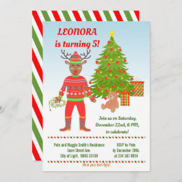 Invitación Rudolph Ugly Sweater Fiesta de cumpleaños