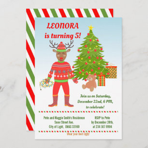 Invitación Rudolph Ugly Sweater Fiesta de cumpleaños