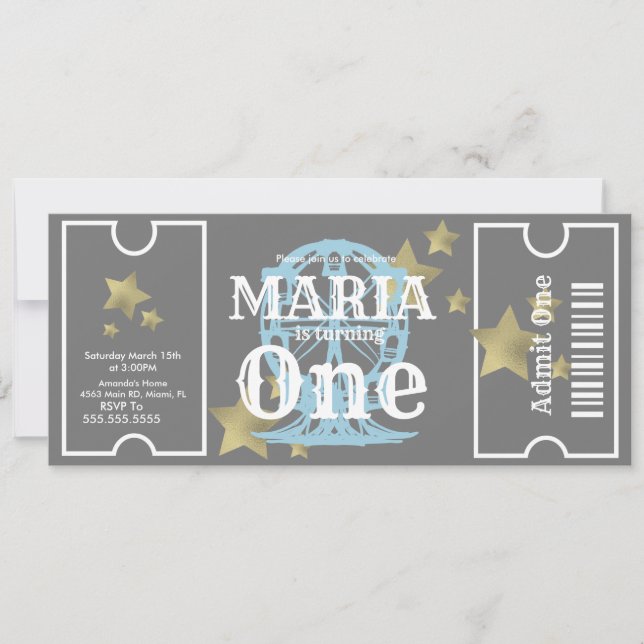 Invitación Rueda de la rueda del carnaval Fiesta de la boleta (Anverso)