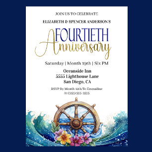 Invitación Rueda Náutica de Timón 40º Aniversario de Bodas