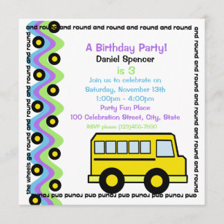 Invitación Ruedas de bus de escuela