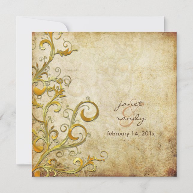 Invitación Ruedas florecientes de época (Anverso)