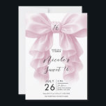 Invitación Rufa rosa Cascade Bow Elegant Sweet 16 Fiesta<br><div class="desc">Personalizar esto para cualquier evento.</div>