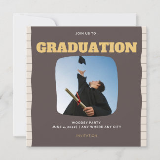 Invitación Rugged Woodsy Photo Graduation Party 
