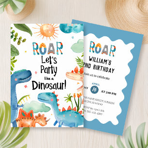 Invitación ¡RUGIR! Fiesta de cumpleaños de dinosaurios