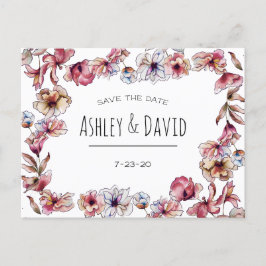 Invitación Ruido Floral manuscrito Guardar la postal de fecha