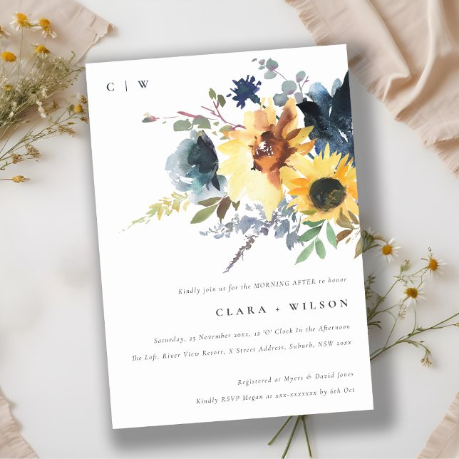 Invitación Ruidosa Marina Amarilla Floral de girasol por la m (Subido por el creador)