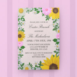 Invitación Ruidosa Pascua floral de margarita de girasol