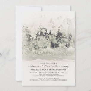 Invitación Ruidosos ensayos de Woodland Cena acuarela