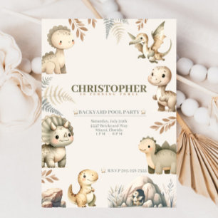 Invitación Ruidosos temas de los dinosaurios boho cumpleaños