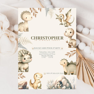 Invitación Ruidosos temas de los dinosaurios boho cumpleaños