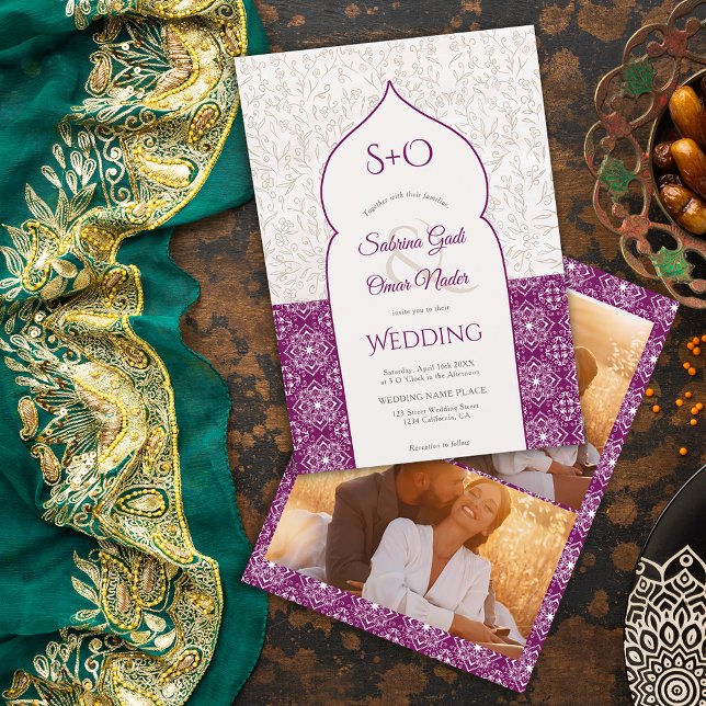 Invitación Rumbo floral marroquí de uva 3 boda fotográfico (Subido por el creador)