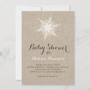 Invitación rusa a Baby Shower con copo de nieve