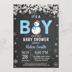 Invitación rusa a Baby Shower de Snowman