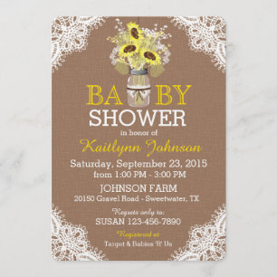 Invitación rusa a Baby Shower de Sunflower Mason J