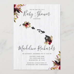 Invitación rusa a Baby Shower en Hawái