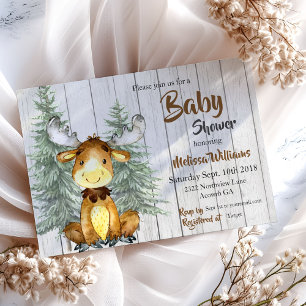 Invitación rusa a Baby Shower Moose