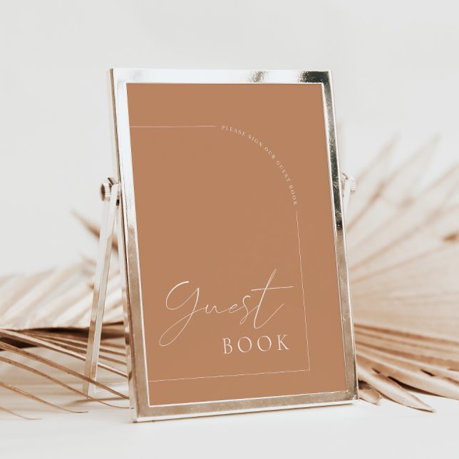 Invitación Rust Arch Modern Guest Book Wedding Sign (Subido por el creador)