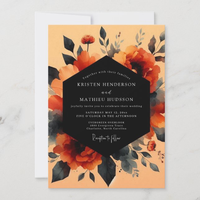 Invitación Rust Moody Painterly Wedding (Anverso)