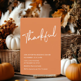 Invitación Rust Naranja Cena de Acción de Gracias