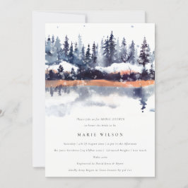 Invitación Rust Naval Winter Pine Forest Snow Bridal Shower