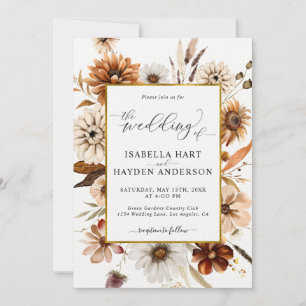 Invitación Rust Terracotta Cae Todo En Un Boda De Código QR
