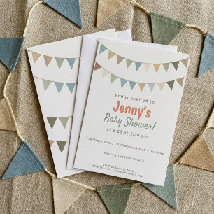 Invitación Rust Terracotta y Sage Green Bungalows Baby Shower