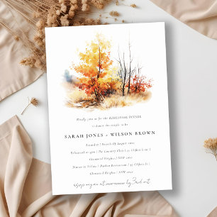 Invitación Rust Yellow Fall Paisaje De Paisaje Ensayo Cena