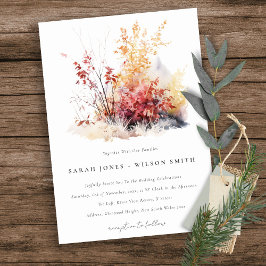 Invitación Rust Yellow Otumt Fall Landscape Plaid Boda