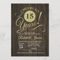 Rustic 15th Aniversario Boda - Madera de oro