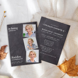 Invitación Rustic 3 Fotos Celebración De La Vida