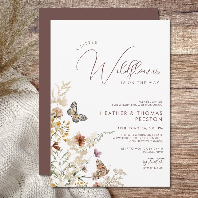 Invitación Rustic A Little Wildflower Baby Shower (Subido por el creador)
