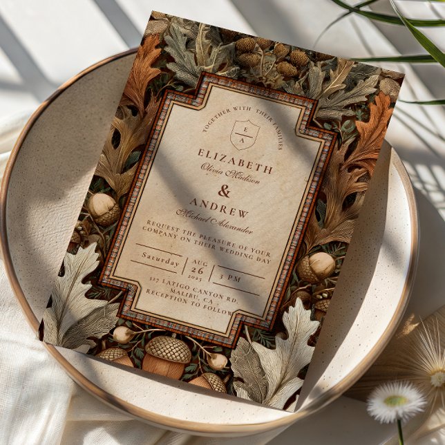Invitación Rustic Acorn Woodland Wedding (Subido por el creador)