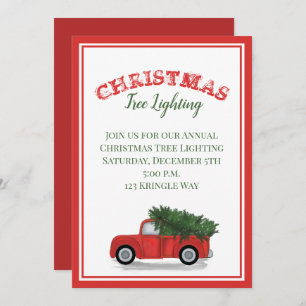 Invitación Rustic Antique Red Truck Country Tree Classic