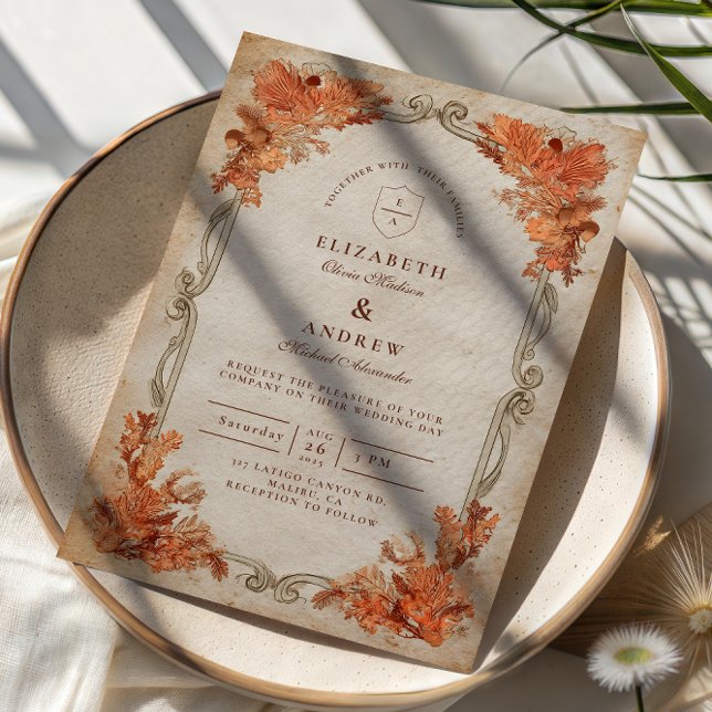 Invitación Rustic Autumn Floral Wedding (Subido por el creador)