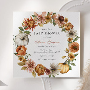 Invitación Rustic Autumn Pumpkin Baby Shower