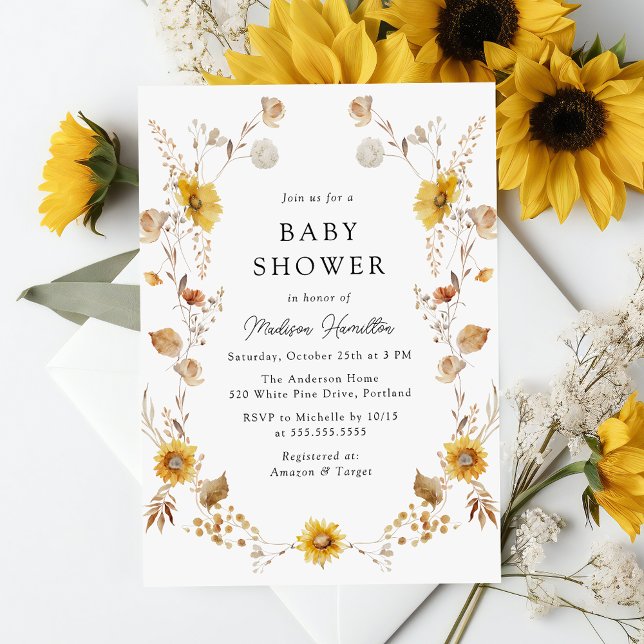 Invitación Rustic Autumn Sunflowers Baby Shower (Subido por el creador)