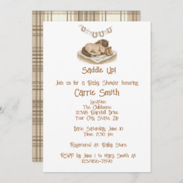 Invitación Rustic Baby Cowboy Boots and Foal