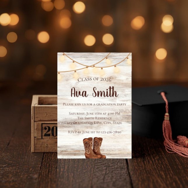 Invitación Rustic BBQ Graduation Party Invitation (Subido por el creador)