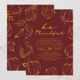 Invitación Rustic Be Thankkin Cena de Acción de Gracias