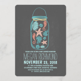 Invitación Rustic Beach Mason Jar Seaside Baby Shower