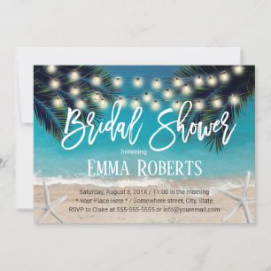 Invitación Rustic Beach Starfish String ilumina la ducha de n