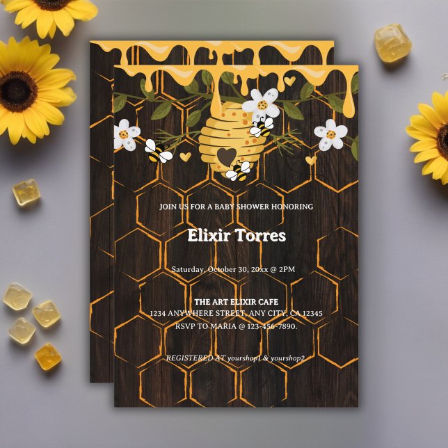 Invitación Rustic Beehive Honeybes Baby Shower (Subido por el creador)