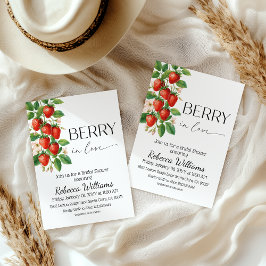 Invitación Rustic Berry in Love Strawberry Bridal Shower