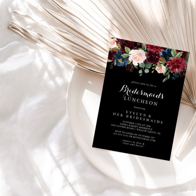 Invitación Rustic Black Bridesmaids ducha luncheon (Subido por el creador)