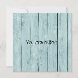 Invitación Rustic Blue Faux Wood Baby Shower